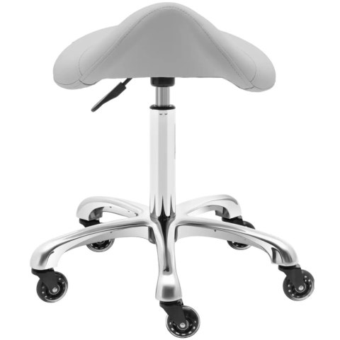 Taboret stołek hoker kosmetyczny siodłowy na kółkach do 150 kg YORK - jasnoszary Taboret stołek hoker kosmetyczny siodłowy na kółkach do 150 kg YORK - jasnoszary