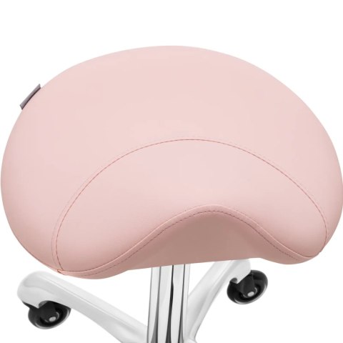 Taboret stołek hoker kosmetyczny siodłowy na kółkach do 150 kg YORK - pudrowy róż Taboret stołek hoker kosmetyczny siodłowy na kółkach do 150 kg YORK - pudrowy róż