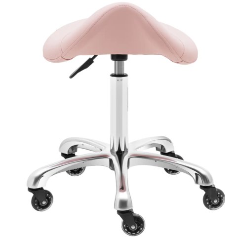 Taboret stołek hoker kosmetyczny siodłowy na kółkach do 150 kg YORK - pudrowy róż Taboret stołek hoker kosmetyczny siodłowy na kółkach do 150 kg YORK - pudrowy róż