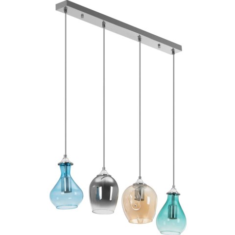 Lampa sufitowa nowoczesna 4 punktowa E27 - szklane klosze Lampa sufitowa nowoczesna 4 punktowa E27 - szklane klosze