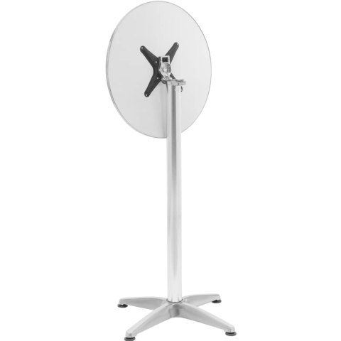 Stół stolik barowy okrągły wysoki składany śr. 60 cm 115 cm srebrny - 2 szt. Stół stolik barowy okrągły wysoki składany śr. 60 cm 115 cm srebrny - 2 szt.