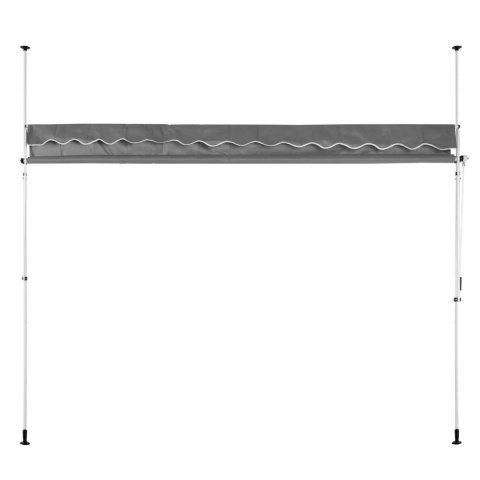 Markiza balkonowa tarasowa rozporowa zwijana ręcznie 350 x 120 cm - szara Markiza balkonowa tarasowa rozporowa zwijana ręcznie 350 x 120 cm - szara