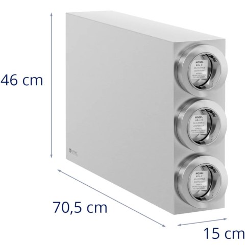 Podajnik dystrybutor do kubków jednorazowych z 3 dozownikami STAL 81 - 89 mm Podajnik dystrybutor do kubków jednorazowych z 3 dozownikami STAL 81 - 89 mm