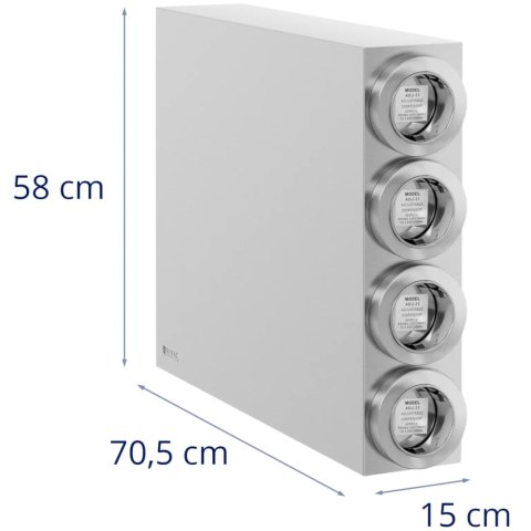 Podajnik dystrybutor do kubków jednorazowych z 4 dozownikami STAL 81 - 89 mm Podajnik dystrybutor do kubków jednorazowych z 4 dozownikami STAL 81 - 89 mm