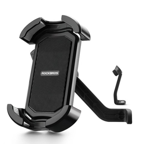 Uchwyt motocyklowy na telefon mocowany na lusterko - czarny Uchwyt motocyklowy na telefon mocowany na lusterko - czarny
