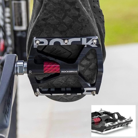 Zestaw pedałów rowerowych platformy MTB ze stopu aluminium - czarne Zestaw pedałów rowerowych platformy MTB ze stopu aluminium - czarne