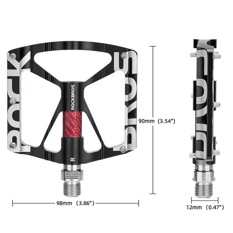 Zestaw pedałów rowerowych platformy MTB ze stopu aluminium - czarne Zestaw pedałów rowerowych platformy MTB ze stopu aluminium - czarne