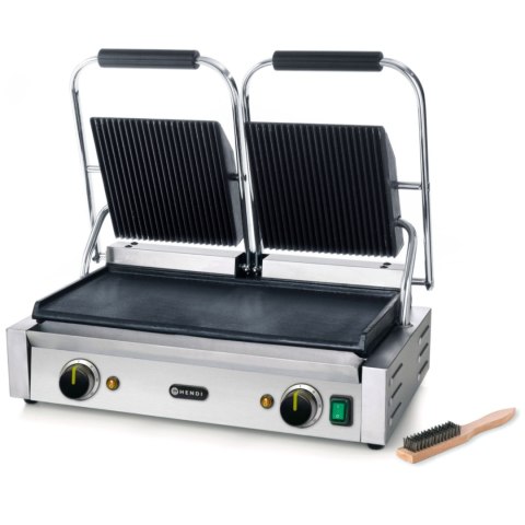 Kontakt grill kontaktowy góra ryflowana dół gładki 3600W - Hendi 263808 Kontakt grill kontaktowy góra ryflowana dół gładki 3600W - Hendi 263808