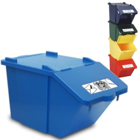 Pojemnik do sortowania odpadów piętrowy - niebieski 45L Pojemnik do sortowania odpadów piętrowy - niebieski 45L