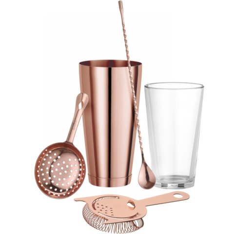 Łyżka barmańska do drinków koktajli długa 385 x 35 mm - miedziana Łyżka barmańska do drinków koktajli długa 385 x 35 mm - miedziana