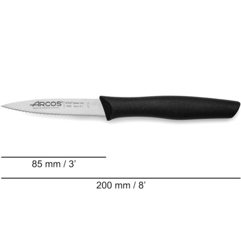 Nóż do obierania warzyw owoców spiczasty ząbkowany NOVA dł. 85/200 mm Nóż do obierania warzyw owoców spiczasty ząbkowany NOVA dł. 85/200 mm