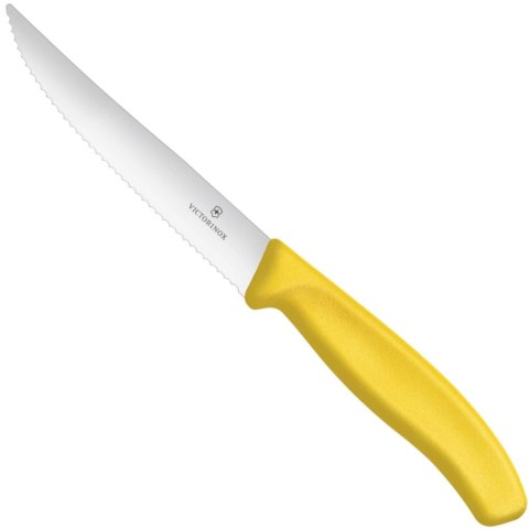 Nóż do steków pizzy ząbkowany z ostrym czubkiem dł. 120/232 mm - żółty Nóż do steków pizzy ząbkowany z ostrym czubkiem dł. 120/232 mm - żółty