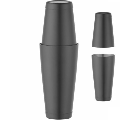Shaker bostoński 2 częściowy do drinków koktajli Tin on Tin 0.8 l - czarny Shaker bostoński 2 częściowy do drinków koktajli Tin on Tin 0.8 l - czarny