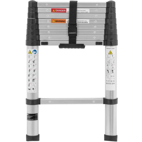 Drabina teleskopowa składana z aluminium 8 stopni 0.75-2.6 m Drabina teleskopowa składana z aluminium 8 stopni 0.75-2.6 m