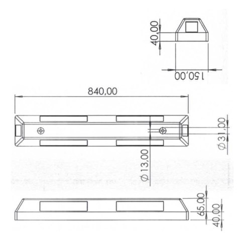Separator ogranicznik parkingowy z taśmą odblaskową 840x105x150mm Separator ogranicznik parkingowy z taśmą odblaskową 840x105x150mm