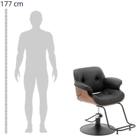 Fotel fryzjerski barberski z podnóżkiem PHYSA FILEY - czarny Fotel fryzjerski barberski z podnóżkiem PHYSA FILEY - czarny