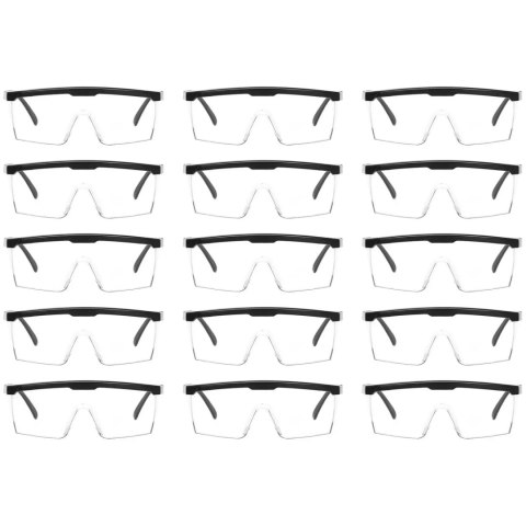 Gogle okulary ochronne BHP przeciwpyłowe - zestaw 15 szt. Gogle okulary ochronne BHP przeciwpyłowe - zestaw 15 szt.