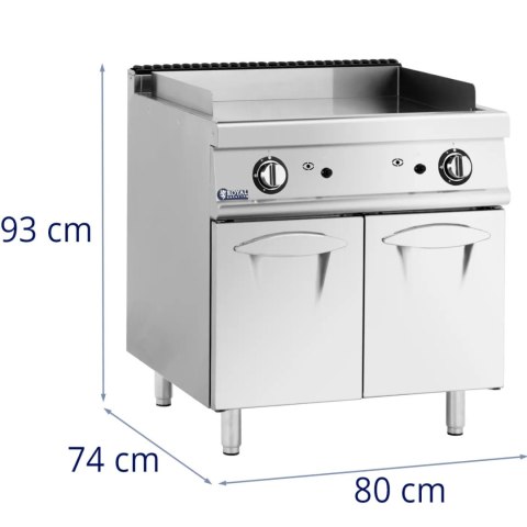 Grill płyta grillowa gładka z szafką na gaz propan / LPG / ziemny 12 kW Grill płyta grillowa gładka z szafką na gaz propan / LPG / ziemny 12 kW