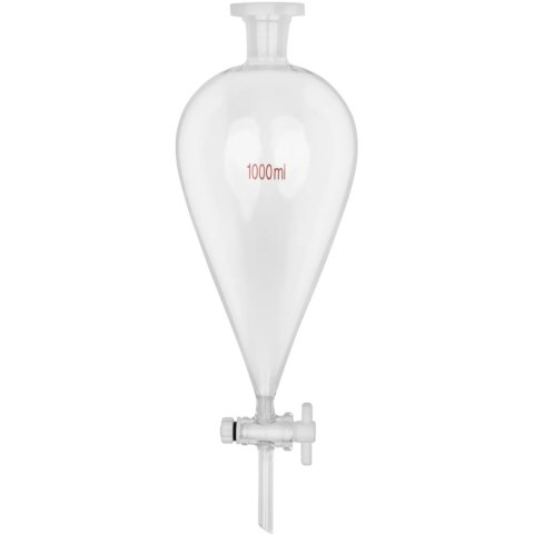 Rozdzielacz laboratoryjny szklany gruszkowy 1000 ml szlif 24/30 Rozdzielacz laboratoryjny szklany gruszkowy 1000 ml szlif 24/30