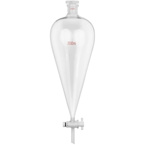 Rozdzielacz laboratoryjny szklany gruszkowy 2000 ml szlif 24/29 Rozdzielacz laboratoryjny szklany gruszkowy 2000 ml szlif 24/29