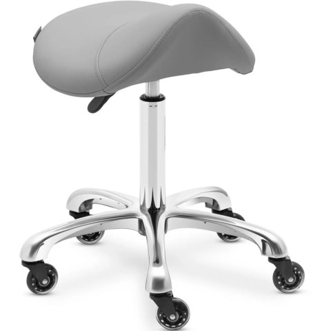 Taboret stołek hoker kosmetyczny siodłowy na kółkach do 150 kg YORK - ciemnoszary Taboret stołek hoker kosmetyczny siodłowy na kółkach do 150 kg YORK - ciemnoszary