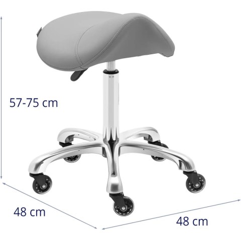Taboret stołek hoker kosmetyczny siodłowy na kółkach do 150 kg YORK - ciemnoszary Taboret stołek hoker kosmetyczny siodłowy na kółkach do 150 kg YORK - ciemnoszary