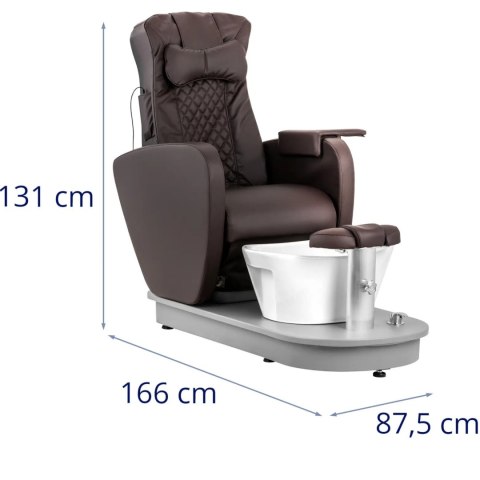 Fotel podologiczny kosmetyczny do pedicure z brodzikiem elektryczny BOGOTA - brązowy Fotel podologiczny kosmetyczny do pedicure z brodzikiem elektryczny BOGOTA - brązowy
