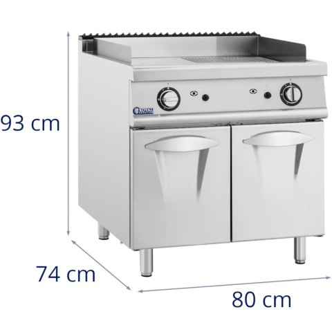 Grill gazowy podwójny gładki ryflowany z szafką wolnostojący 12 kW Grill gazowy podwójny gładki ryflowany z szafką wolnostojący 12 kW