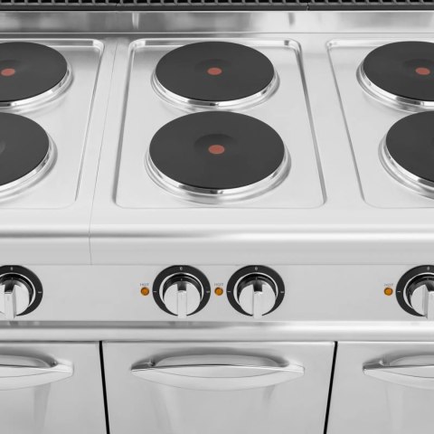 Kuchnia elektryczna wolnostojąca z szafką 6 pól grzewczych 15.6 kW 400 V Kuchnia elektryczna wolnostojąca z szafką 6 pól grzewczych 15.6 kW 400 V