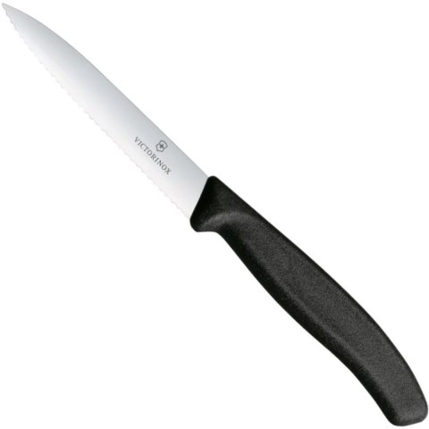 Nóż do jarzyn z ząbkowanym ostrzem dł. 100/212 mm - czarny Nóż do jarzyn z ząbkowanym ostrzem dł. 100/212 mm - czarny