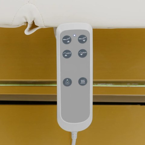 Stół do masażu tatuażu SPA podgrzewany 2 silniki 200 kg POTENZA - biało złoty Stół do masażu tatuażu SPA podgrzewany 2 silniki 200 kg POTENZA - biało złoty