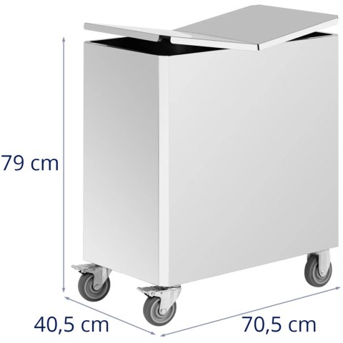 Wózek pojemnik na mąkę produkty sypkie 18 l 70.5 x 40.5 x 79 cm Wózek pojemnik na mąkę produkty sypkie 18 l 70.5 x 40.5 x 79 cm