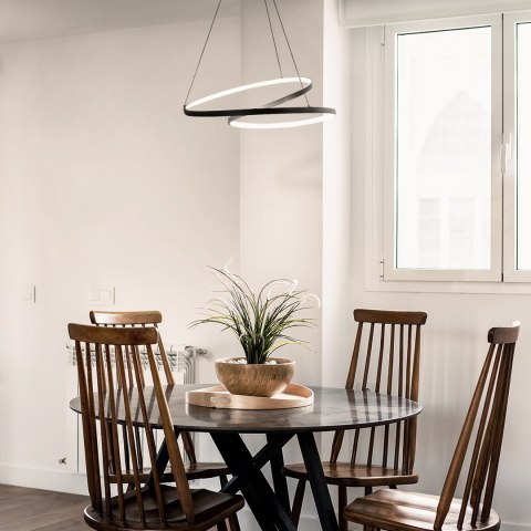 Lampa dekoracyjna wisząca led 60w czarna DL-J06 + Pilot Lampa dekoracyjna wisząca led 60w czarna DL-J06 + Pilot