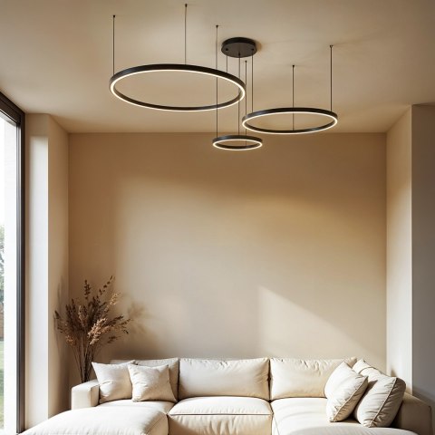 Lampa wisząca Monza okręgi 116W czarna AZ134 Lampa wisząca Monza okręgi 116W czarna AZ134