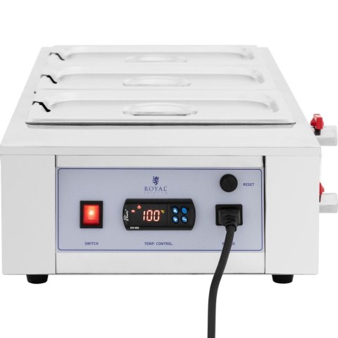 Podgrzewacz do czekolady sosów polew elektryczny 3 x 3.2 l 1500 W Podgrzewacz do czekolady sosów polew elektryczny 3 x 3.2 l 1500 W