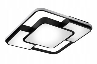 Lampa LED Sufitowa Czarna 50x50cm Kwadratowa z Regulacją 3 Barwy Światła