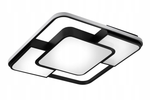 Lampa LED Sufitowa Czarna 50x50cm Kwadratowa z Regulacją 3 Barwy Światła Lampa LED Sufitowa Czarna 50x50cm Kwadratowa z Regulacją 3 Barwy Światła