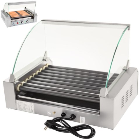 Grill rolkowy z szybą Roller grill z rolkami z teflonu 9T Grill rolkowy z szybą Roller grill z rolkami z teflonu 9T