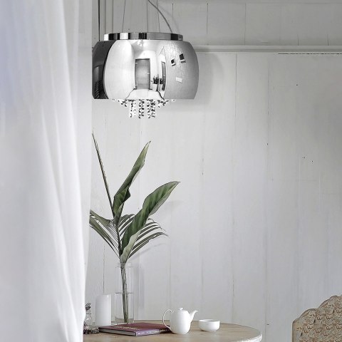 Lampa Szklana Stalowy drobne korale 40cm Lampa Szklana Stalowy drobne korale 40cm
