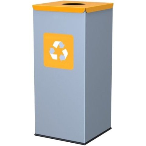 Metalowy kosz do segregacji śmieci 30x30x70cm 60L PLASTIK - pokrywa żółta Metalowy kosz do segregacji śmieci 30x30x70cm 60L PLASTIK - pokrywa żółta