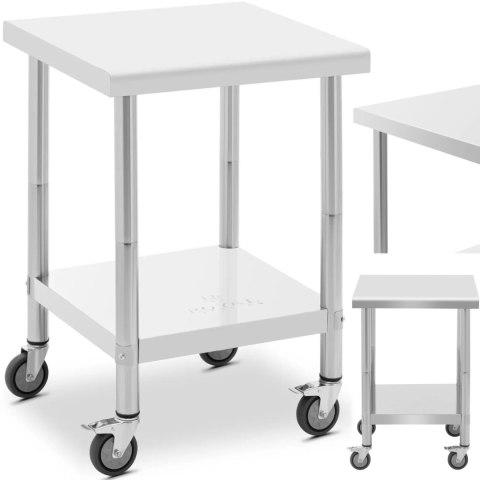 Stół blat roboczy na kółkach 2 poziomy 60 x 60 cm STAL do 120 kg Stół blat roboczy na kółkach 2 poziomy 60 x 60 cm STAL do 120 kg