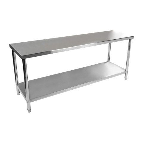 Stół do kuchni blat roboczy stal nierdzewna dolną półka 200x60cm Stół do kuchni blat roboczy stal nierdzewna dolną półka 200x60cm