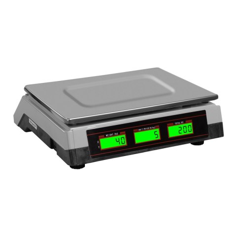 Waga sklepowa kontrolna 339x233mm zasilacz + akumulator 40kg / 2g - biała Waga sklepowa kontrolna 339x233mm zasilacz + akumulator 40kg / 2g - biała