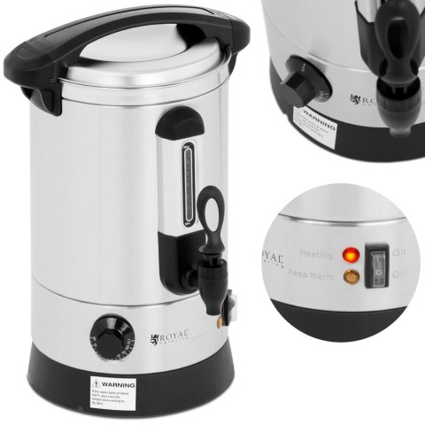 Warnik podgrzewacz do wody grzańca podwójne ścianki stalowy 6.5L 1500 W Warnik podgrzewacz do wody grzańca podwójne ścianki stalowy 6.5L 1500 W