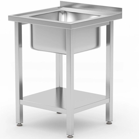 Basen zlew jednokomorowy z półką Budget Line STAL 600 x 600 x 850 cm - Hendi 816806 Basen zlew jednokomorowy z półką Budget Line STAL 600 x 600 x 850 cm - Hendi 816806