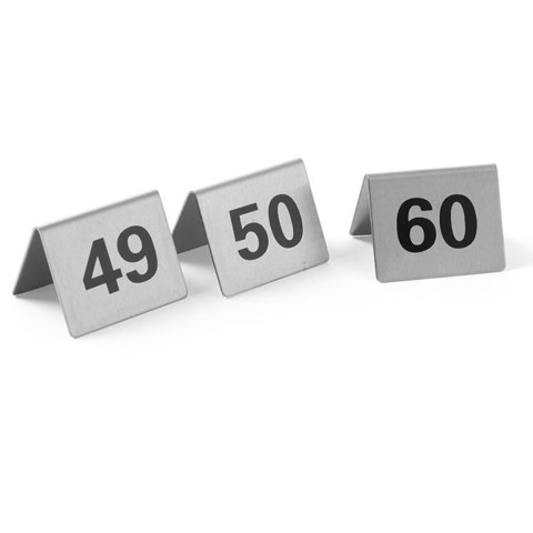 Tabliczka informacyjna NUMER STOLIKA 49-60 stal nierdzewna zestaw 12szt. - Hendi 663882 Tabliczka informacyjna NUMER STOLIKA 49-60 stal nierdzewna zestaw 12szt. - Hendi 663882