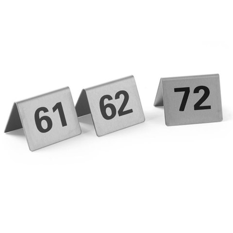Tabliczka informacyjna NUMER STOLIKA 61-72 stal nierdzewna zestaw 12szt. - Hendi 663899 Tabliczka informacyjna NUMER STOLIKA 61-72 stal nierdzewna zestaw 12szt. - Hendi 663899