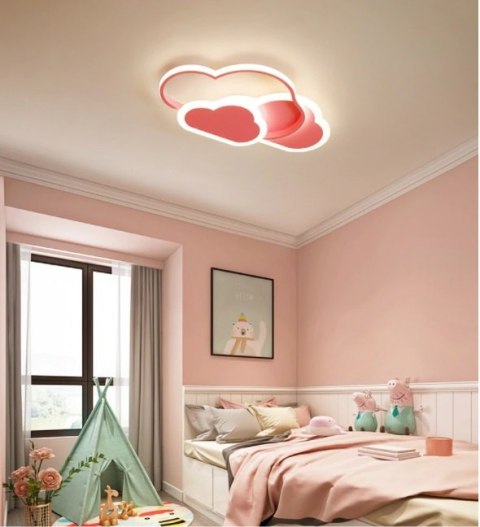 LAMPA DZIECIĘCA LED SUFIT RÓŻOWE CHMURKI 58W + PILOT DL-I03 LAMPA DZIECIĘCA LED SUFIT RÓŻOWE CHMURKI 58W + PILOT DL-I03