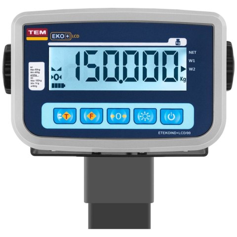 Waga platformowa przemysłowa interfejs RS232 150 kg / 50 g LCD M LEGALIZACJA Waga platformowa przemysłowa interfejs RS232 150 kg / 50 g LCD M LEGALIZACJA