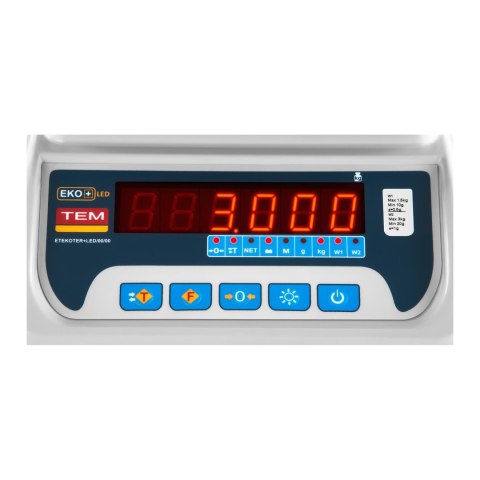 Waga sklepowa handlowa z legalizacją BEKO+ TEM RS232 3kg / 1g Waga sklepowa handlowa z legalizacją BEKO+ TEM RS232 3kg / 1g